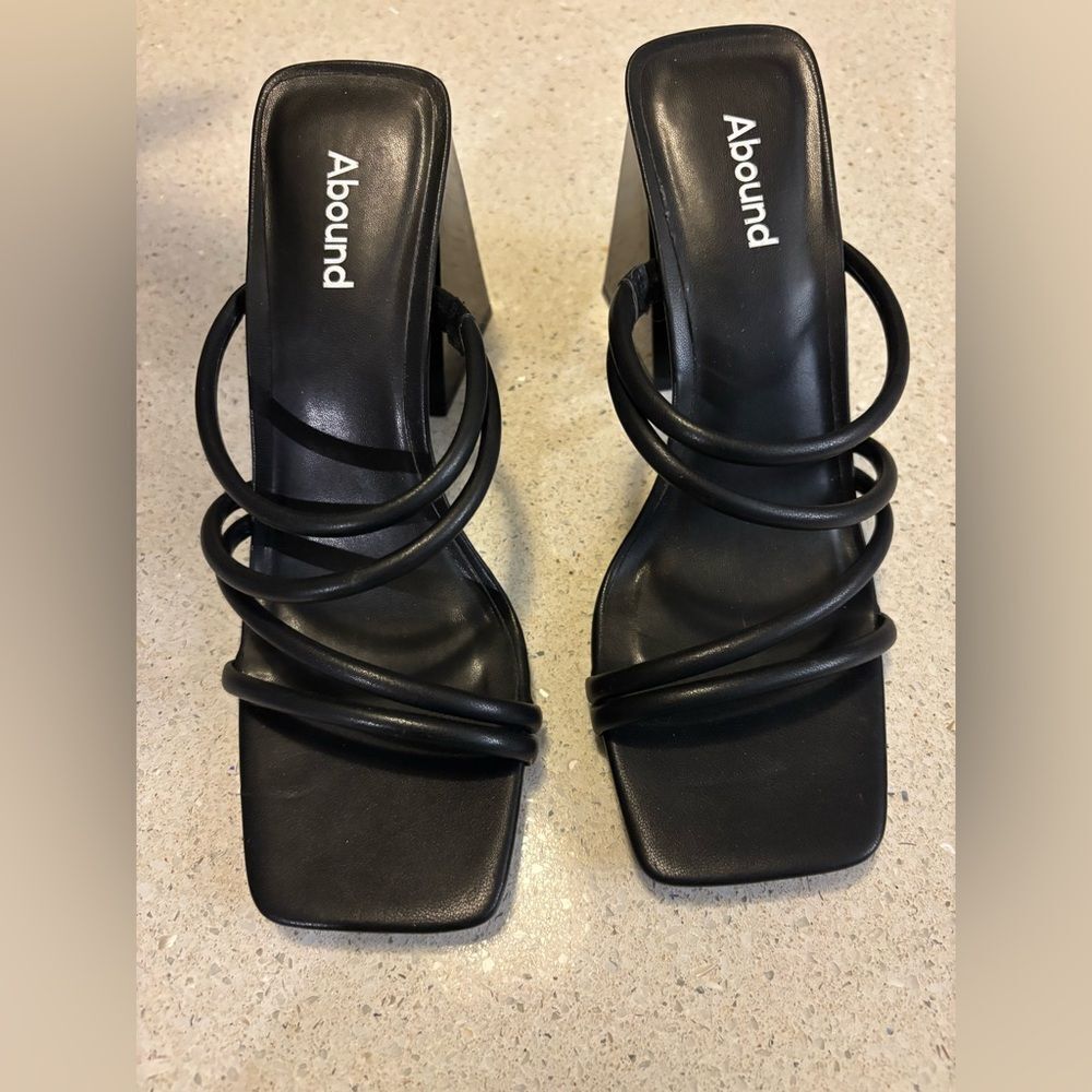 Abound Elegant Black Strappy Heels
